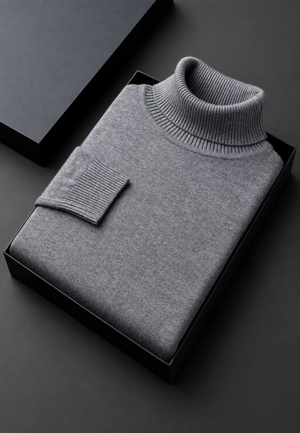 Pull homme col roulé maille unie manches longues basique - Savio