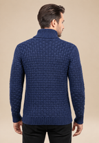 Pull homme col châle boutons maille texturée relief - Hadrian