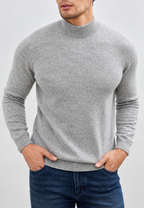 Pull maille fine homme col montant léger mi-saison - Émeric
