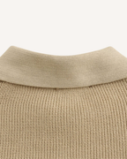 Pull homme col polo demi-zip maille côtelée tricot - Ilan