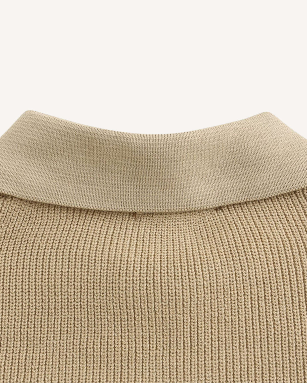 Pull homme col polo demi-zip maille côtelée tricot - Ilan