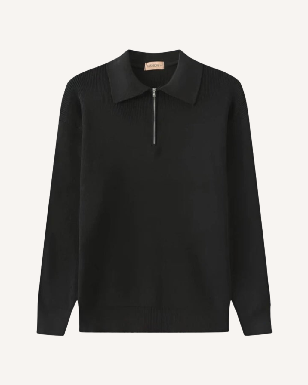 Pull homme col polo demi-zip maille côtelée tricot - Ilan