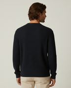 Pull homme col rond maille côtelée manches longues texture - Evren