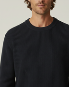 Pull homme col rond maille côtelée manches longues texture - Evren