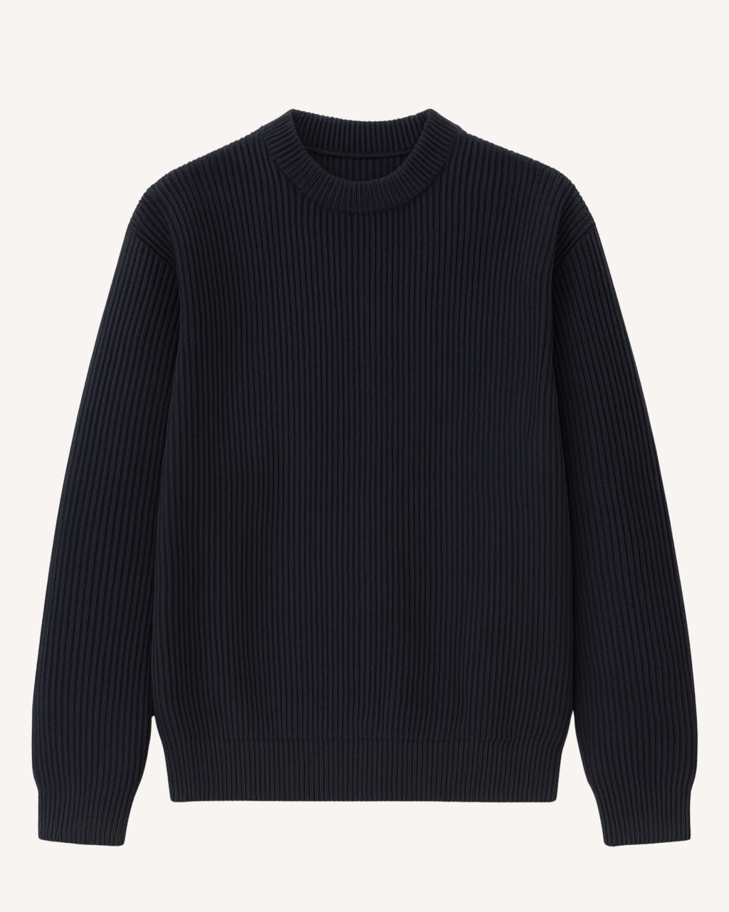 Pull homme col rond maille côtelée manches longues texture - Evren