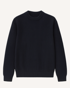 Pull homme col rond maille côtelée manches longues texture - Evren