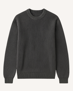Pull homme col rond maille côtelée manches longues texture - Evren