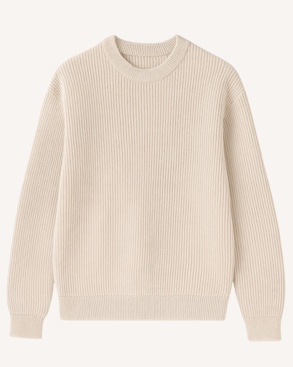 Pull homme col rond maille côtelée manches longues texture - Evren