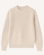 Pull homme col rond maille côtelée manches longues texture - Evren