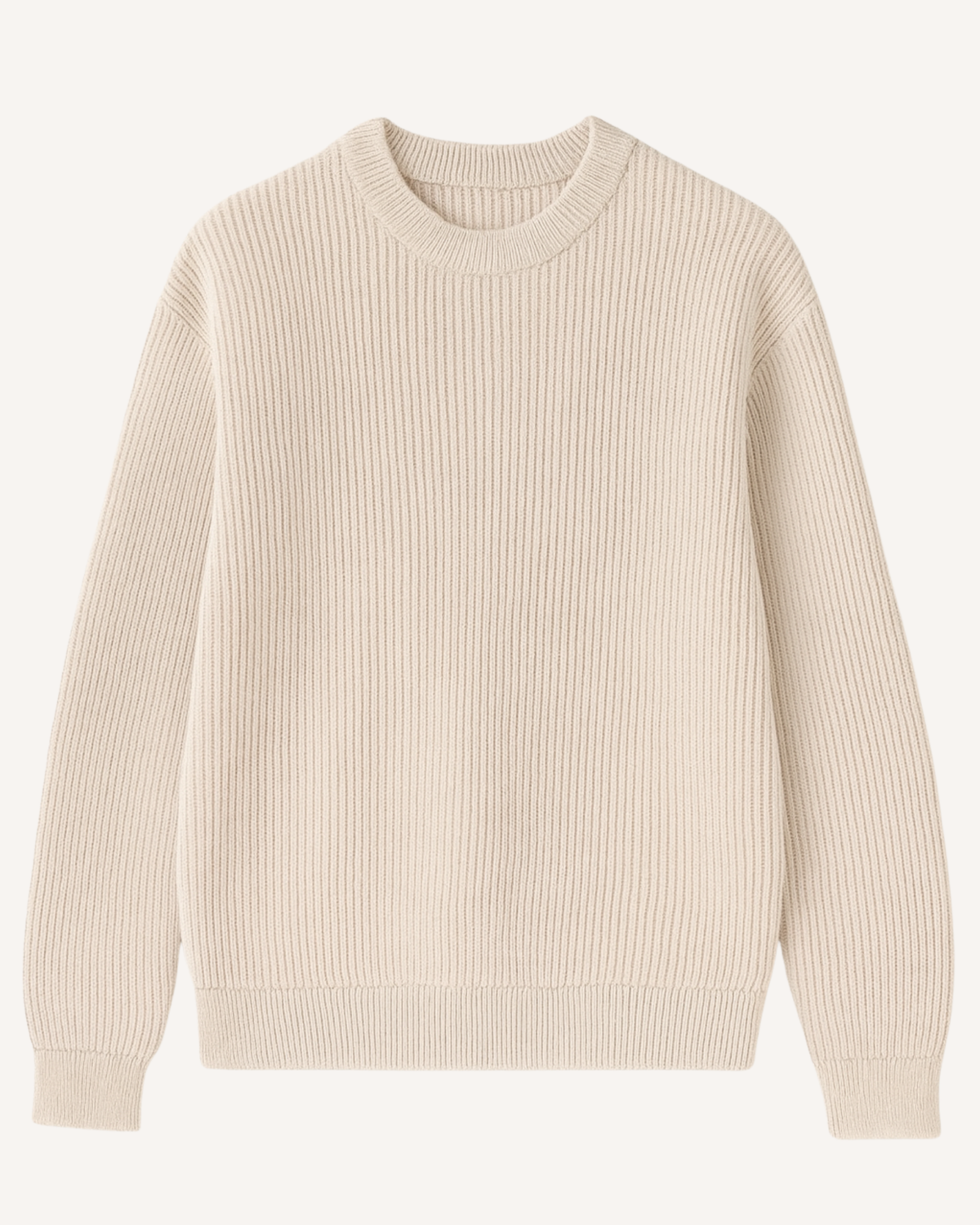 Pull homme col rond maille côtelée manches longues texture - Evren