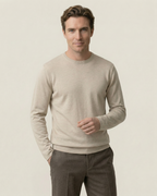 Pull homme col rond maille fine manches longues léger - Ciro