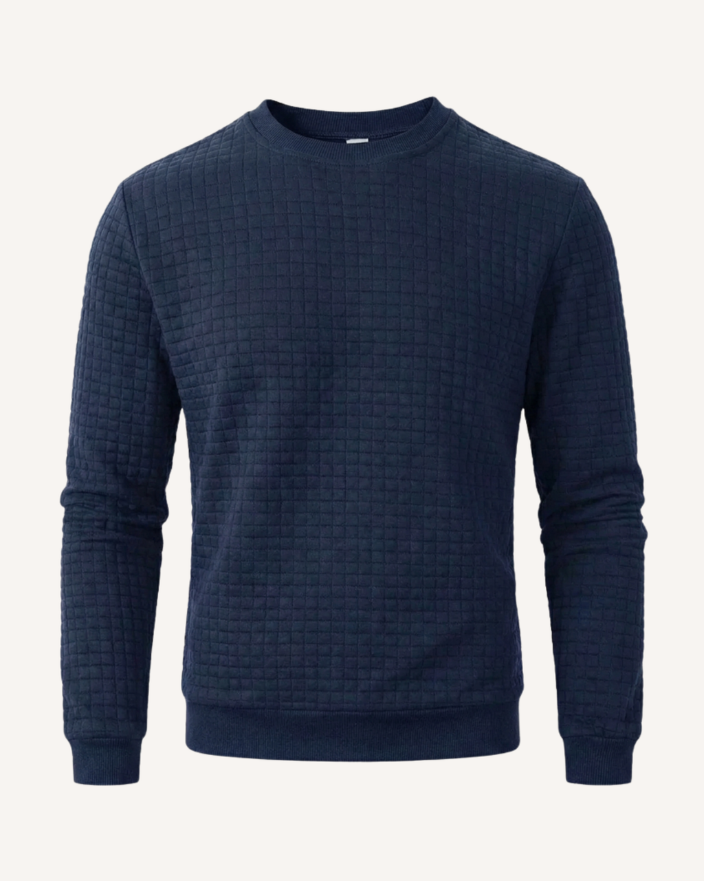 Pull homme col rond maille gaufrée manches longues texture - Loris