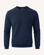 Pull homme col rond maille gaufrée manches longues texture - Loris
