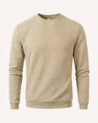 Pull homme col rond maille gaufrée manches longues texture - Loris