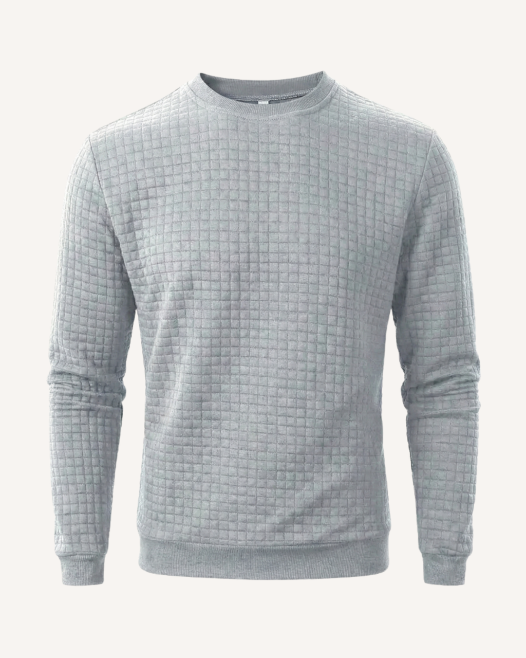 Pull homme col rond maille gaufrée manches longues texture - Loris