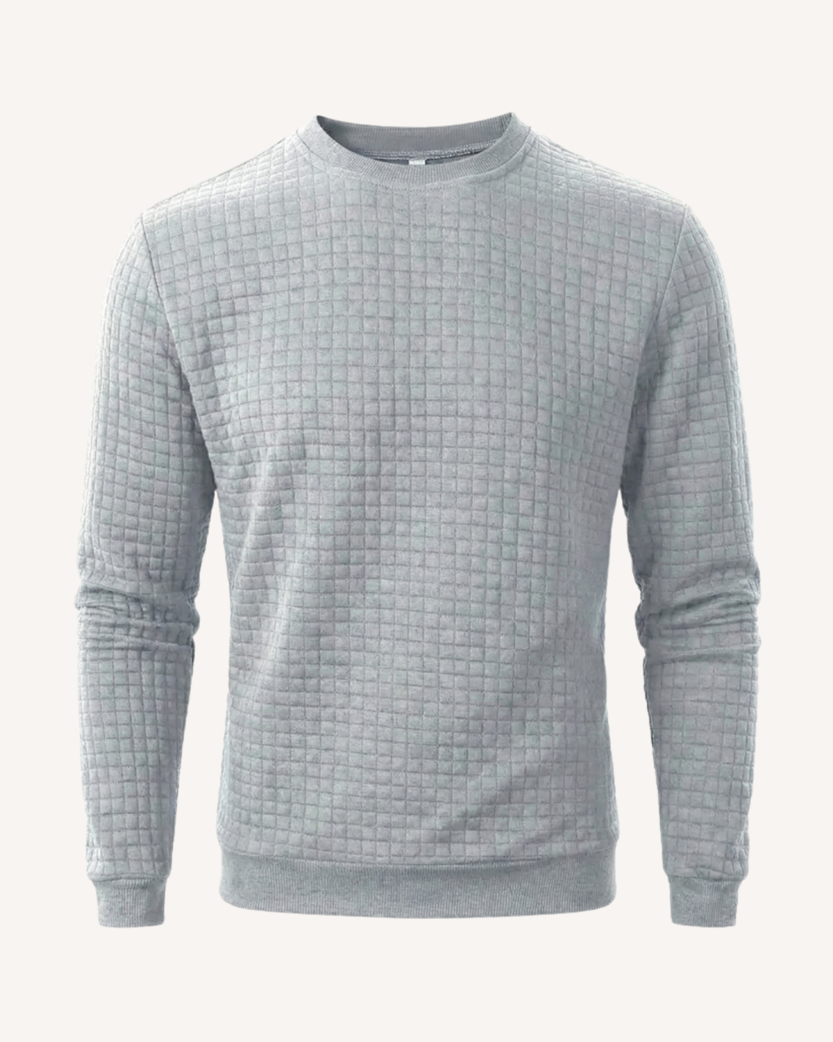 Pull homme col rond maille gaufrée manches longues texture - Loris