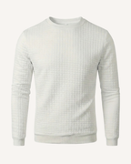 Pull homme col rond maille gaufrée manches longues texture - Loris