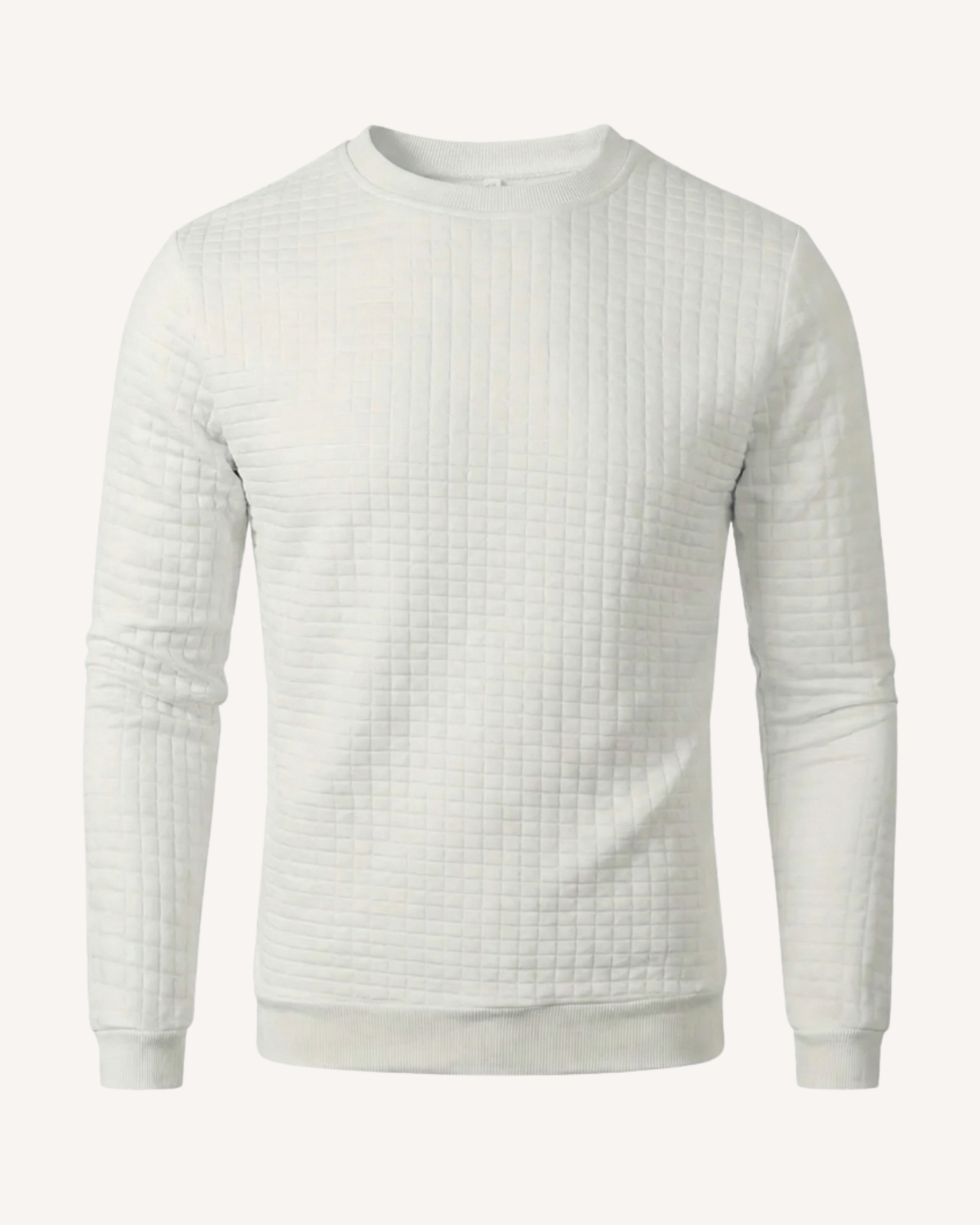 Pull homme col rond maille gaufrée manches longues texture - Loris