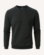Pull homme col rond maille gaufrée manches longues texture - Loris