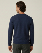 Pull homme col rond maille gaufrée manches longues texture - Loris