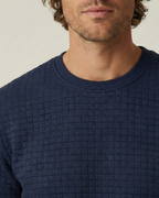 Pull homme col rond maille gaufrée manches longues texture - Loris