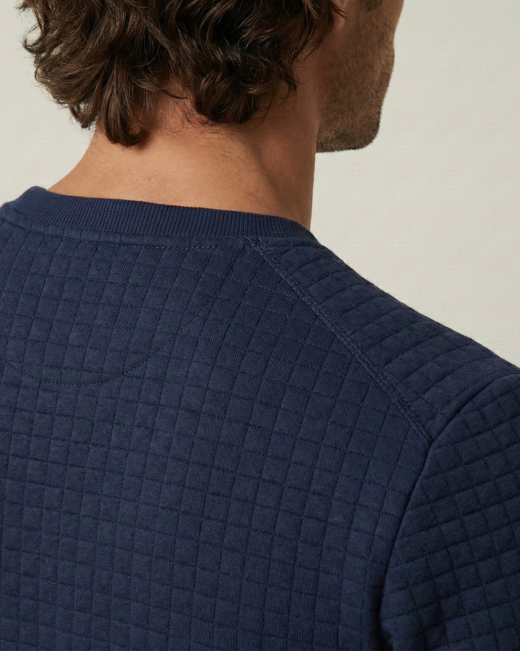 Pull homme col rond maille gaufrée manches longues texture - Loris