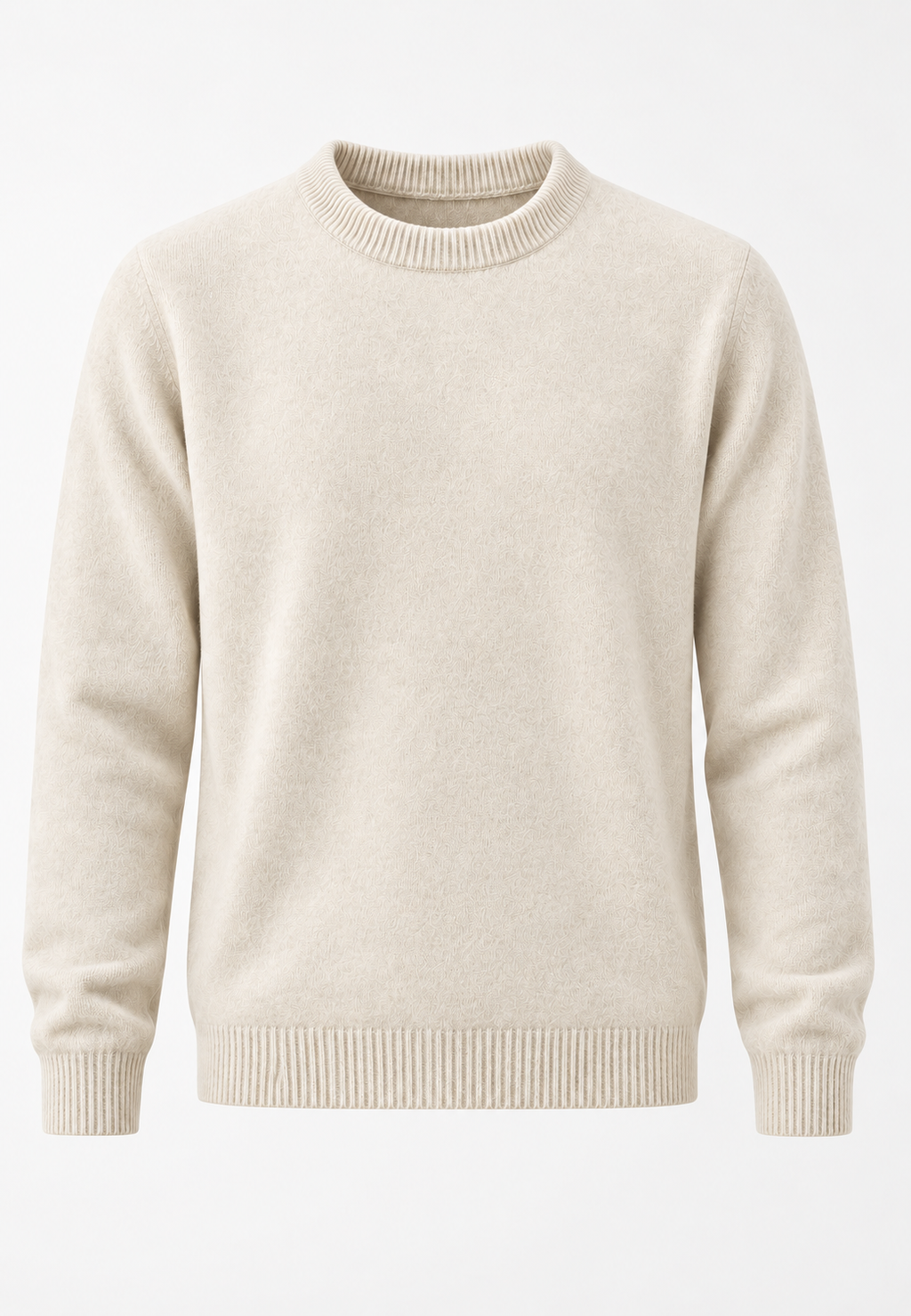 Pull homme col rond maille unie manches longues intemporel - Dorian