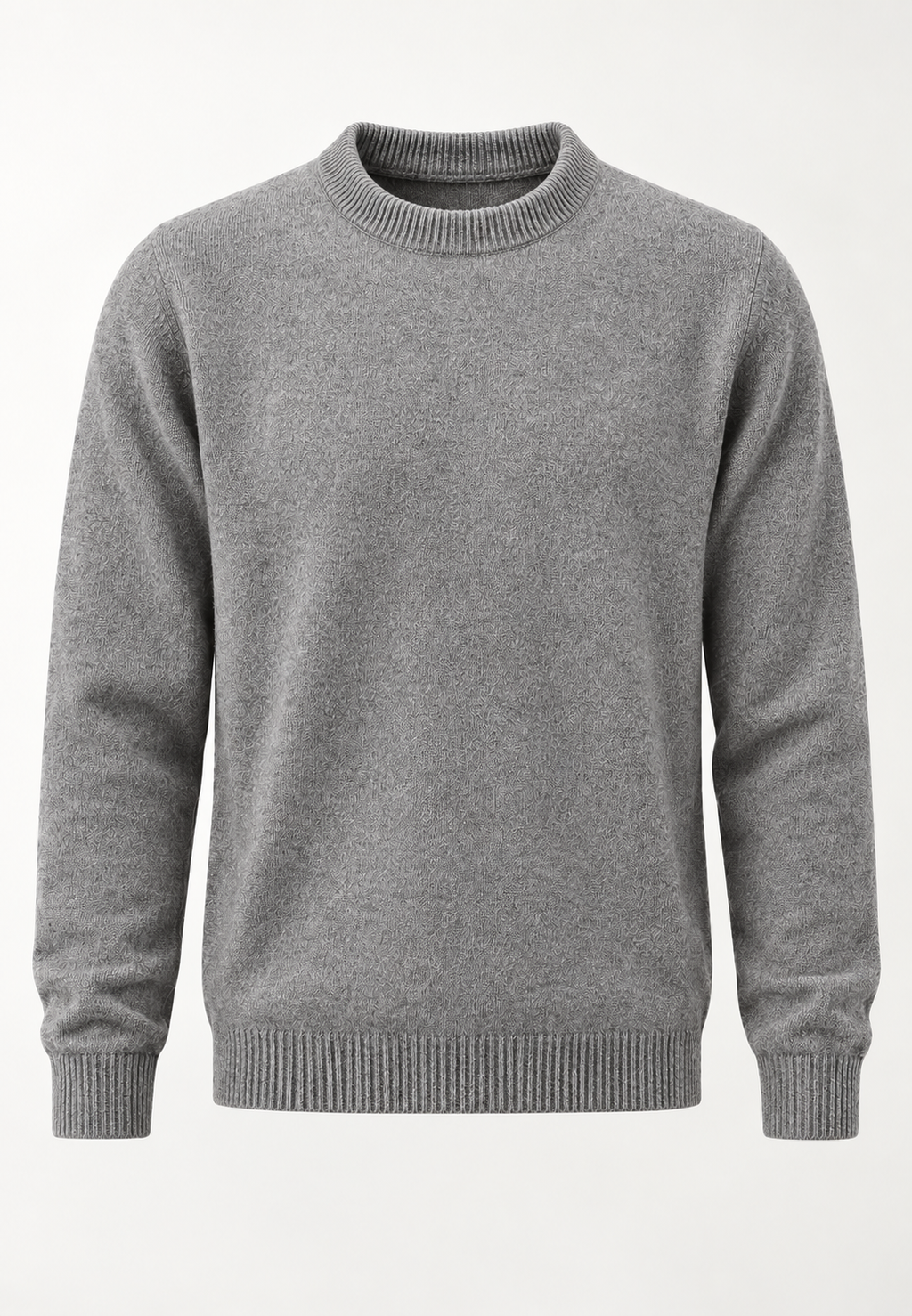 Pull homme col rond maille unie manches longues intemporel - Dorian