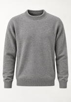 Pull homme col rond maille unie manches longues intemporel - Dorian