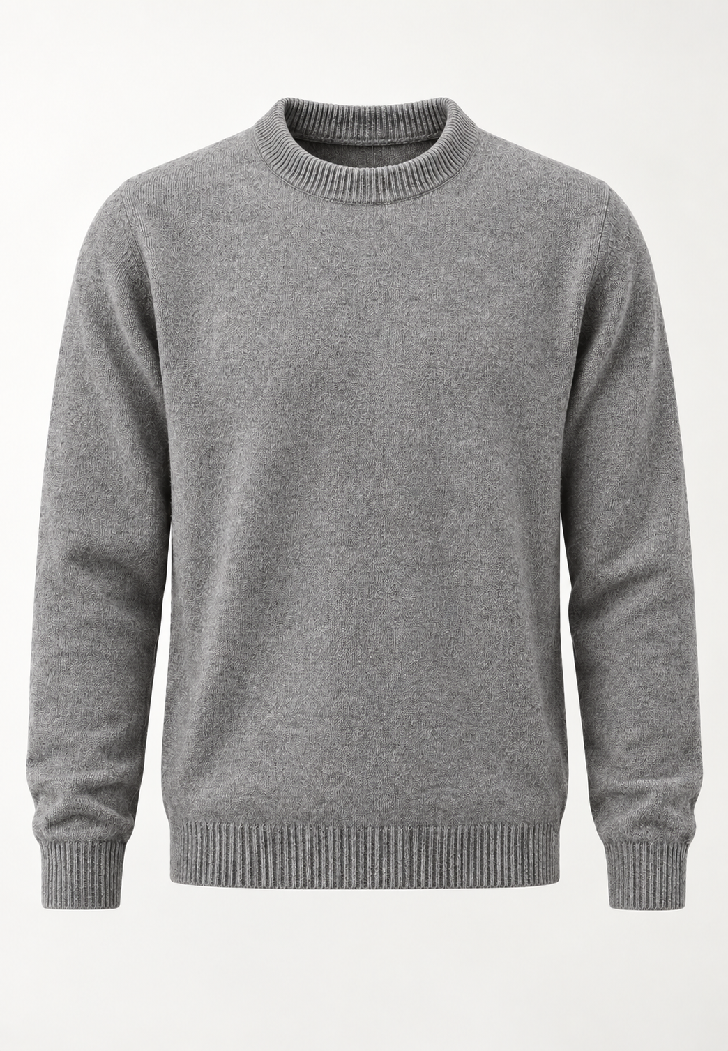 Pull homme col rond maille unie manches longues intemporel - Dorian
