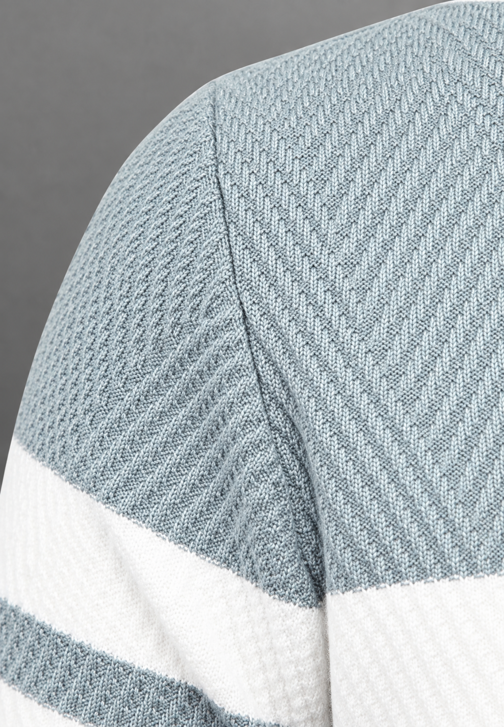 Pull homme col rond rayé maille texturée graphique - Tobias