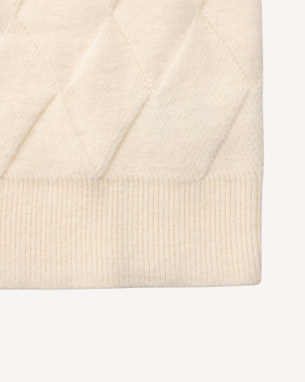 Pull homme col rond motif losanges relief manches longues - Adriel