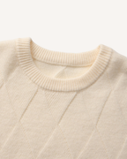 Pull homme col rond motif losanges relief manches longues - Adriel