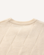 Pull homme col rond motif losanges relief manches longues - Adriel