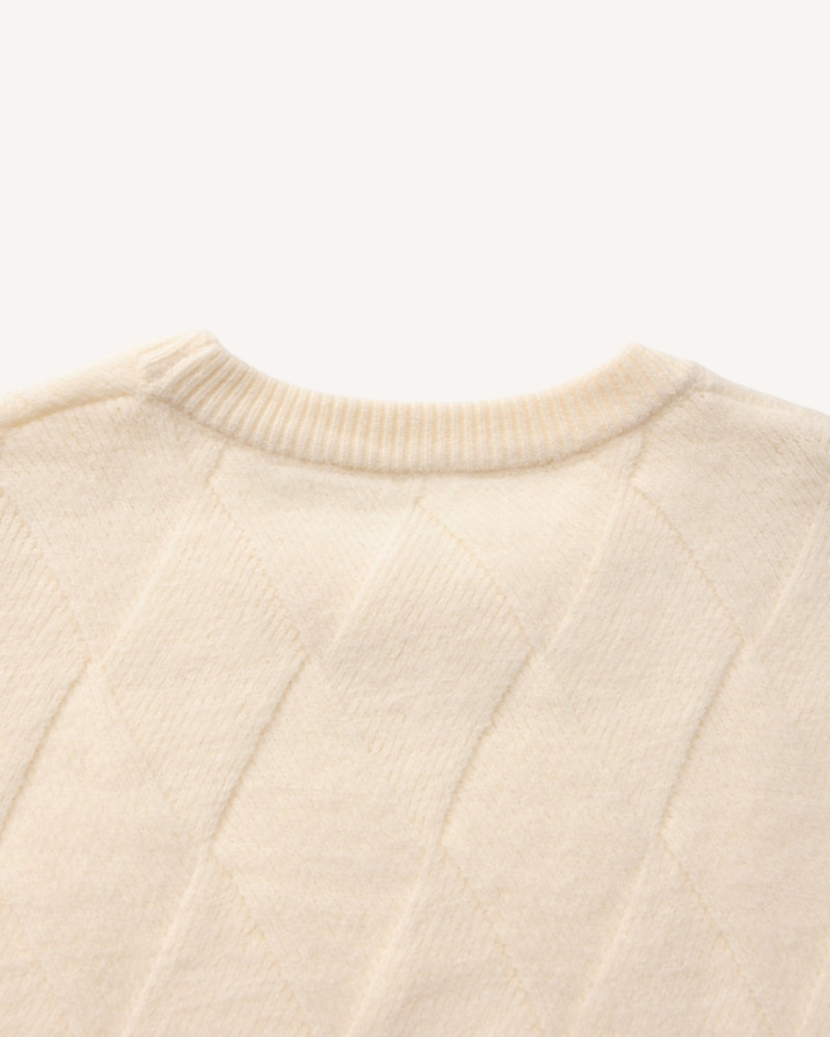 Pull homme col rond motif losanges relief manches longues - Adriel