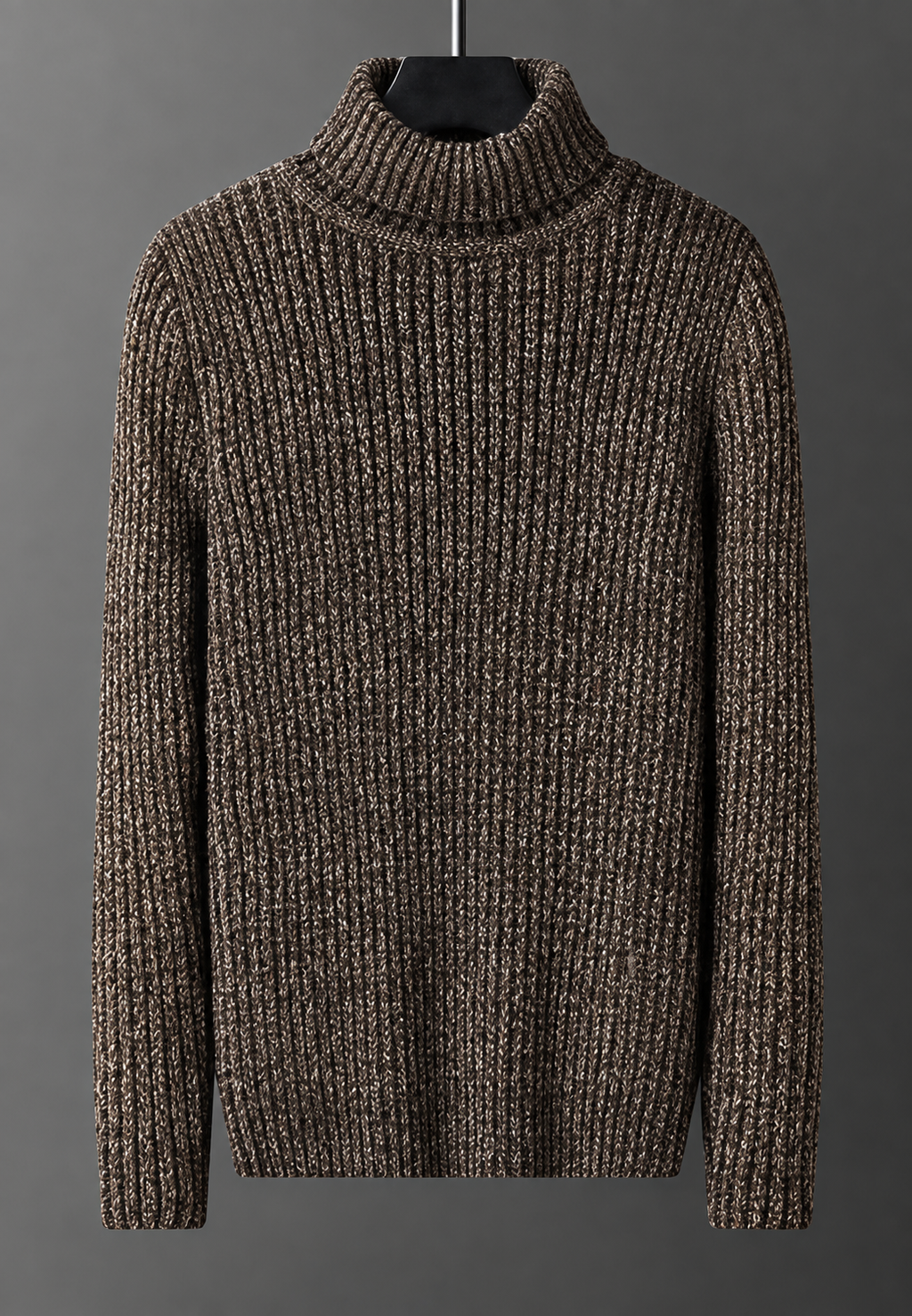 Pull homme col roulé maille côtelée texture marquée chaud - Nereo