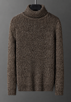 Pull homme col roulé maille côtelée texture marquée chaud - Nereo