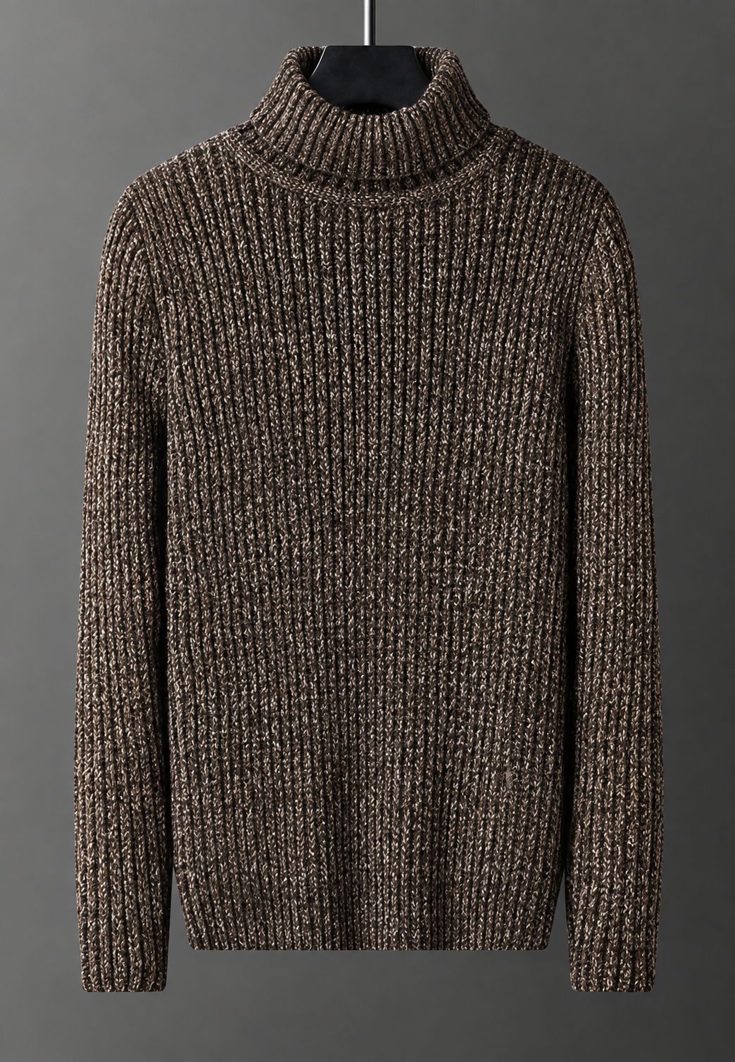 Pull homme col roulé maille côtelée texture marquée chaud - Nereo