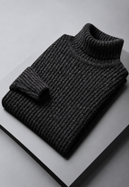 Pull homme col roulé maille côtelée texture marquée chaud - Nereo