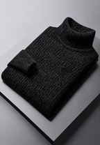 Pull homme col roulé maille côtelée texture marquée chaud - Nereo
