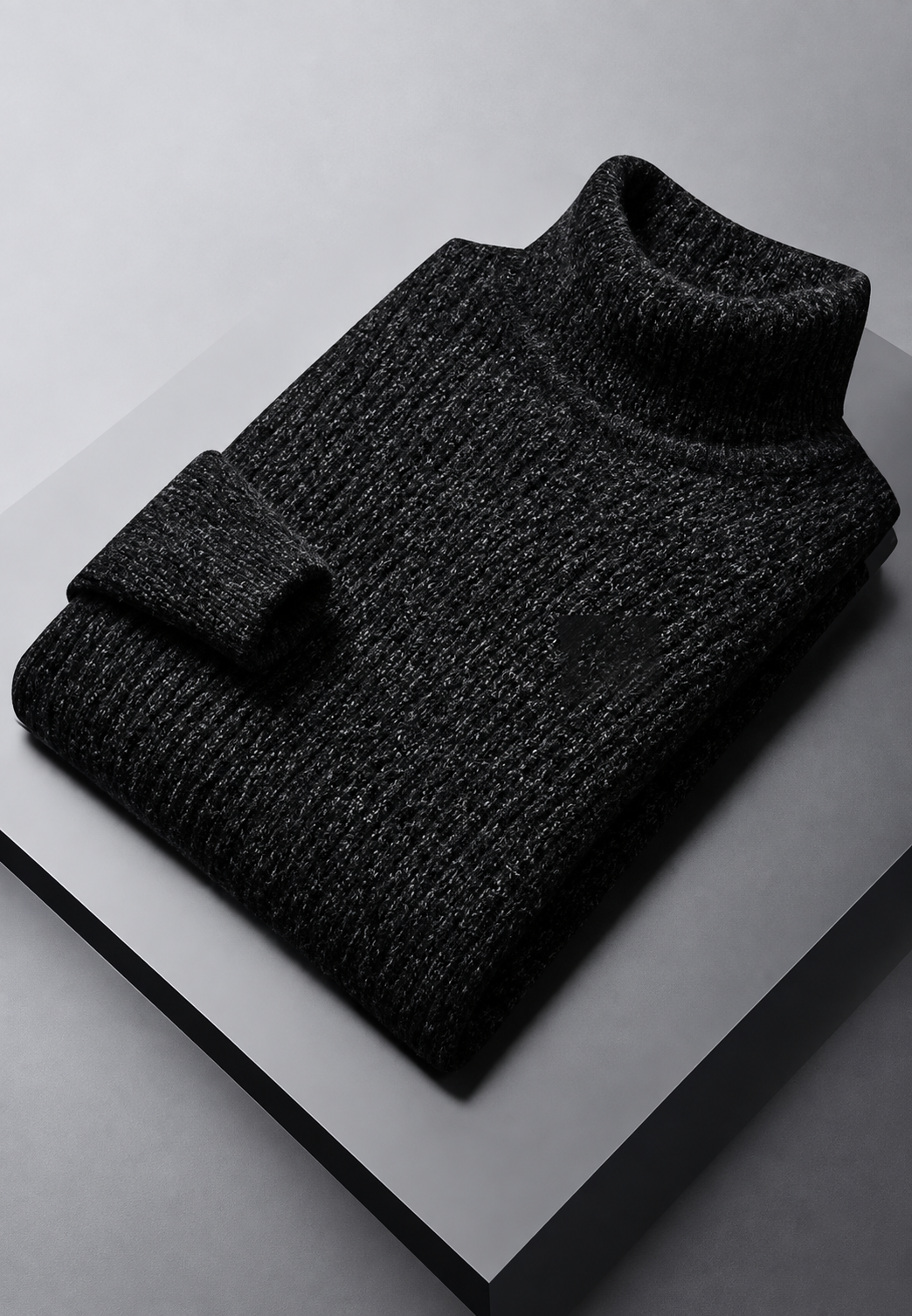 Pull homme col roulé maille côtelée texture marquée chaud - Nereo
