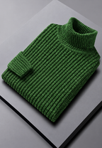 Pull homme col roulé maille côtelée texture marquée chaud - Nereo