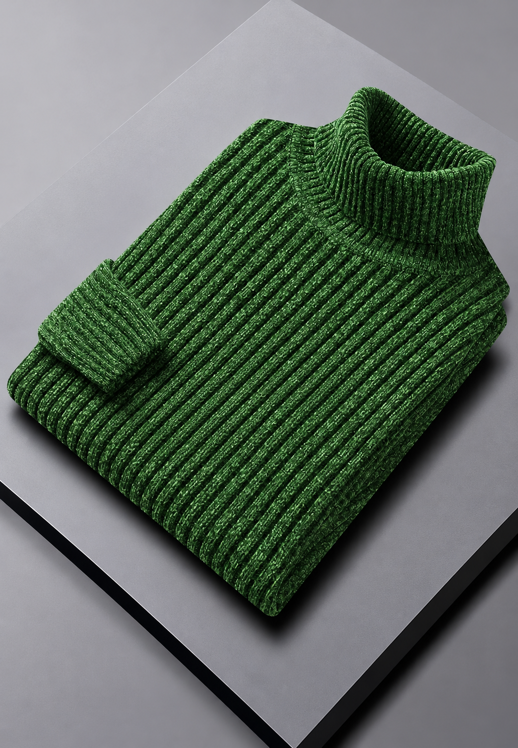 Pull homme col roulé maille côtelée texture marquée chaud - Nereo