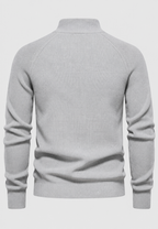 Pull homme demi-zip col montant manches raglan confort - Leif
