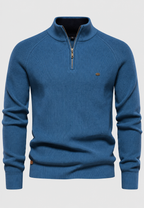 Pull homme demi-zip col montant manches raglan confort - Leif