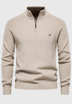 Pull homme demi-zip col montant manches raglan confort - Leif
