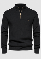 Pull homme demi-zip col montant manches raglan confort - Leif