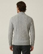 Pull homme demi-zip col montant maille torsadée chaud - Moritz