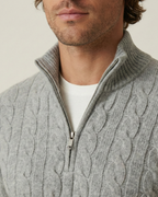 Pull homme demi-zip col montant maille torsadée chaud - Moritz
