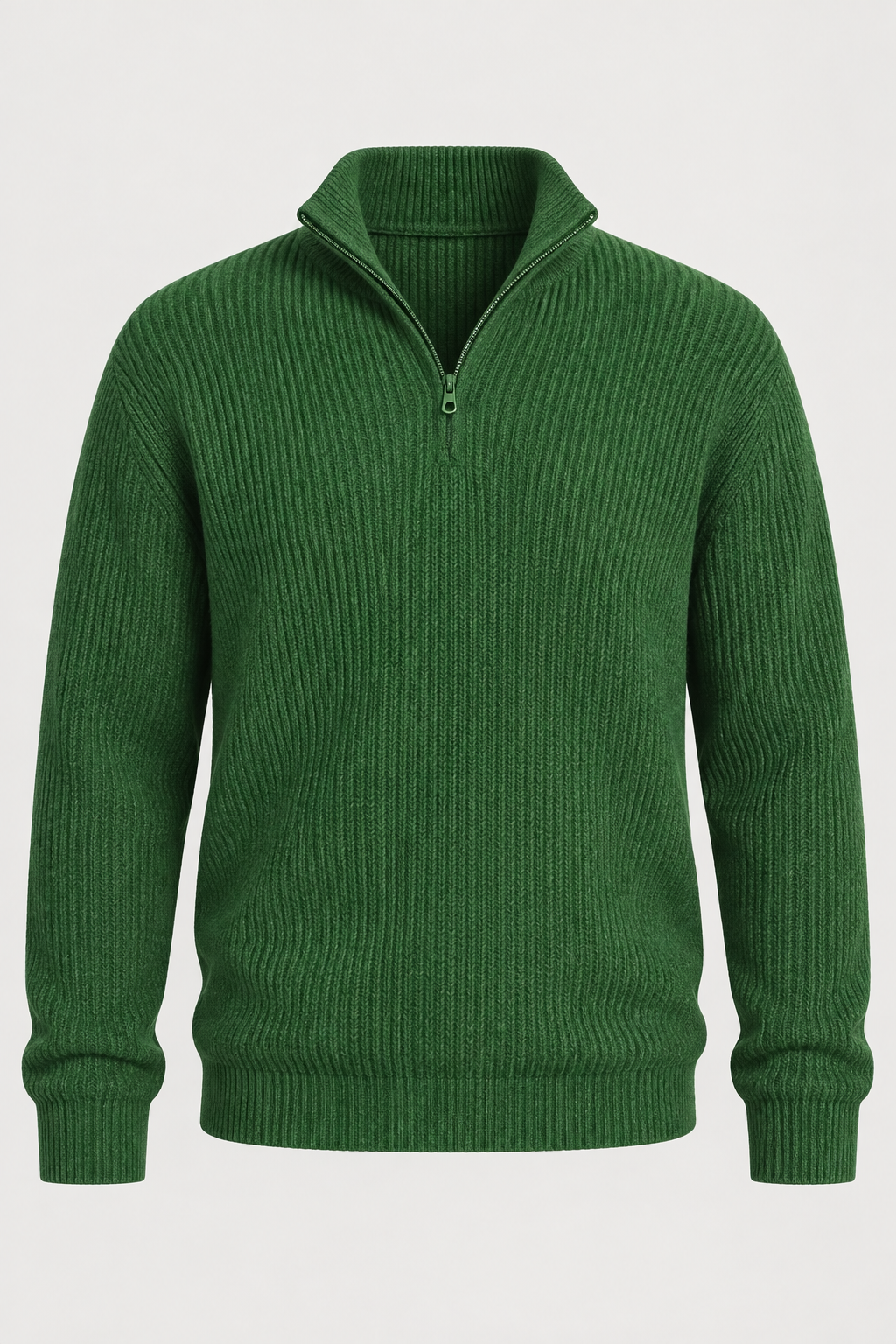 Pull homme demi-zip maille côtelée col montant texture - Stellan